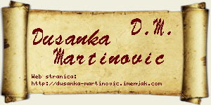 Dušanka Martinović vizit kartica